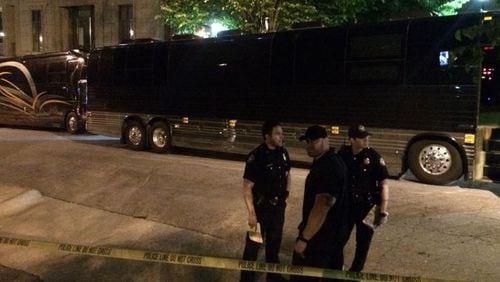 Lil Wayne’s tour buses were shot several times while driving on I-285 in Cobb County on April 26, 2015, authorities said. (Credit: Channel 2 Action News)