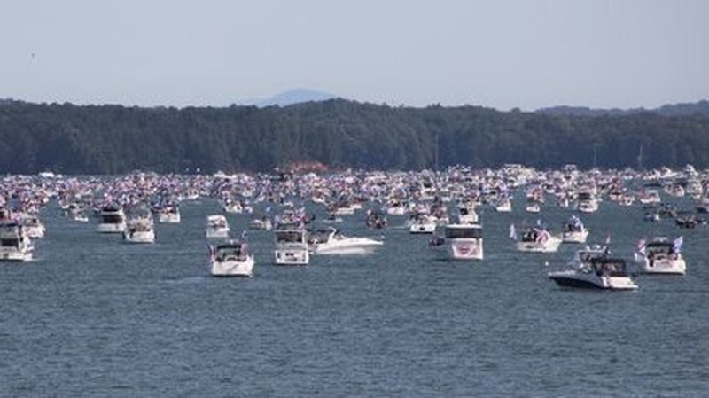 The Great American Boat Parade drew several thousand boaters to Lake Lanier on Sunday, Sept. 6, 2020. Photo courtesy of Dustin Melton.