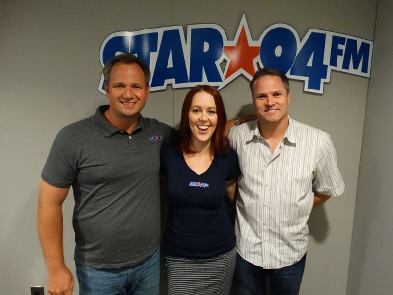 Drex, Cassiday and Tingle, the Star morning show the past year. CREDIT: Rodney Ho/ rho@ajc.com