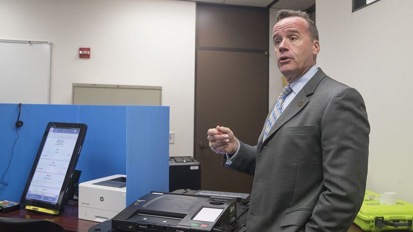 Chris Harvey, the director of the elections division for the Georgia secretary of state’s office, is changing jobs to take a position with the state's Peace Officer Standards and Training Council. (Alyssa Pointer/alyssa.pointer@ajc.com)