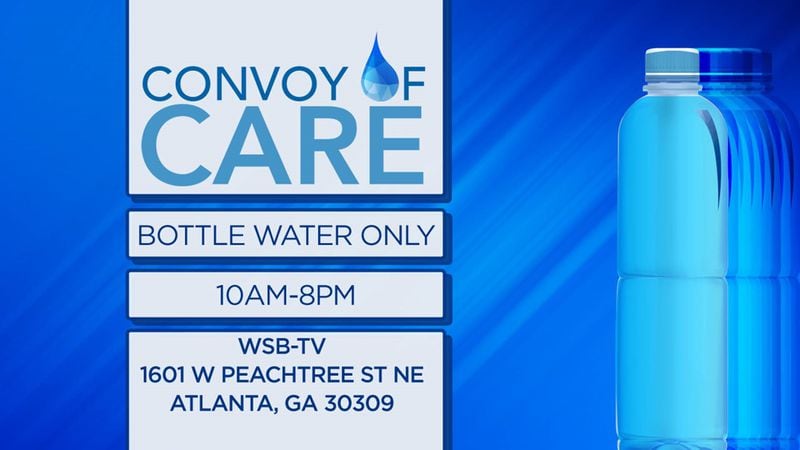 Donations of bottled water will be accepted from 10 a.m. to 8 p.m. Tuesday, Wednesday and Thursday.