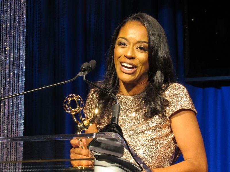  Nicole Carr of Channel 2 Action News took home her first Southeast Emmy for best on-camera reporter talent covering live events. CREDIT: Rodney Ho/rho@ajc.com