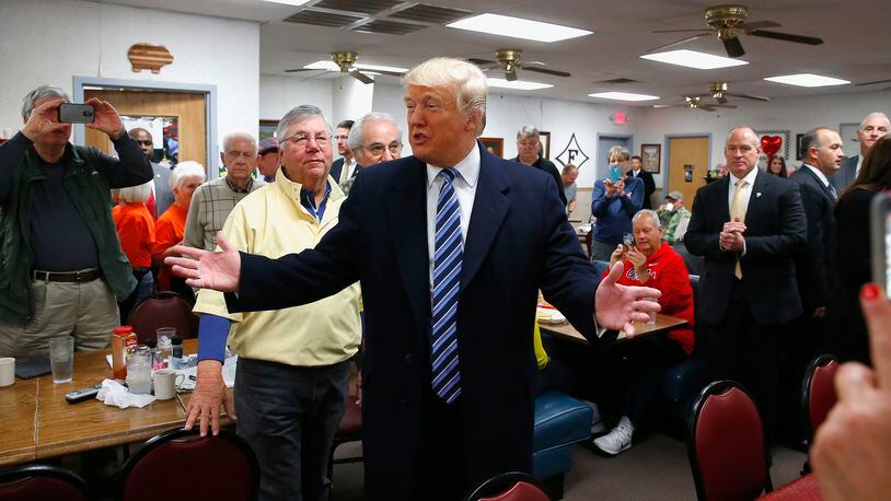 Republican presidential candidate Donald Trump visits Tommy's Country Ham House on Tuesday in Greenville, S.C. AP/Paul Sancya