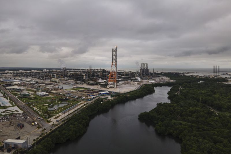 The Olmeca oil refinery stands at the Dos Bocas port in Paraiso, Tabasco state, Mexico, Nov. 30, 2023. The 1938 nationalization of Mexico's oil sector from U.S. and British companies is a point of pride for millions of Mexicans. (AP Photo/Felix Marquez)
