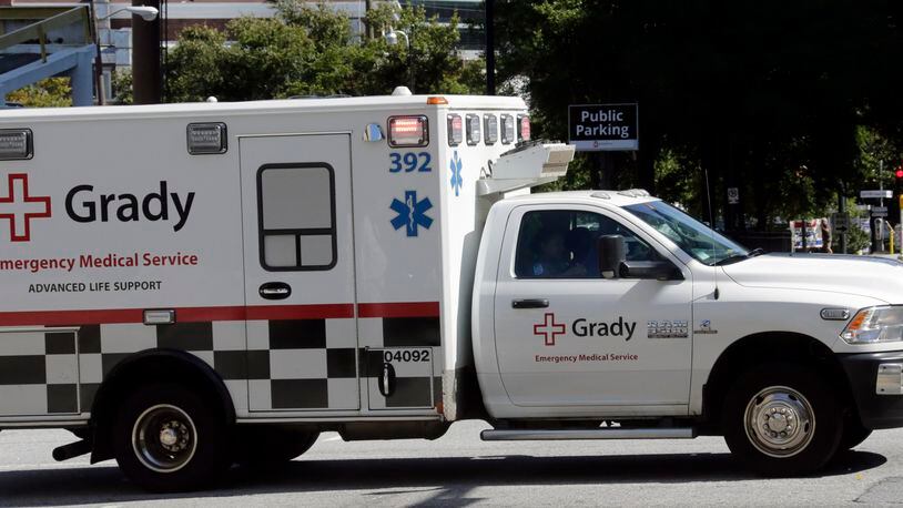 Grady Hospital ambulance. Grady has proposed a $165 million expansion. BOB ANDRES /BANDRES@AJC.COM AJC FILE PHOTO