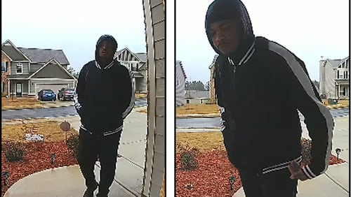 Gwinnett County police are trying to identify a man who stole a package off a Loganville porch.
