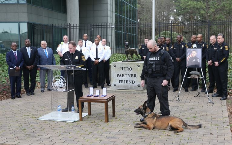 DeKalb Police welcome back K-9 Indi with Purple Heart