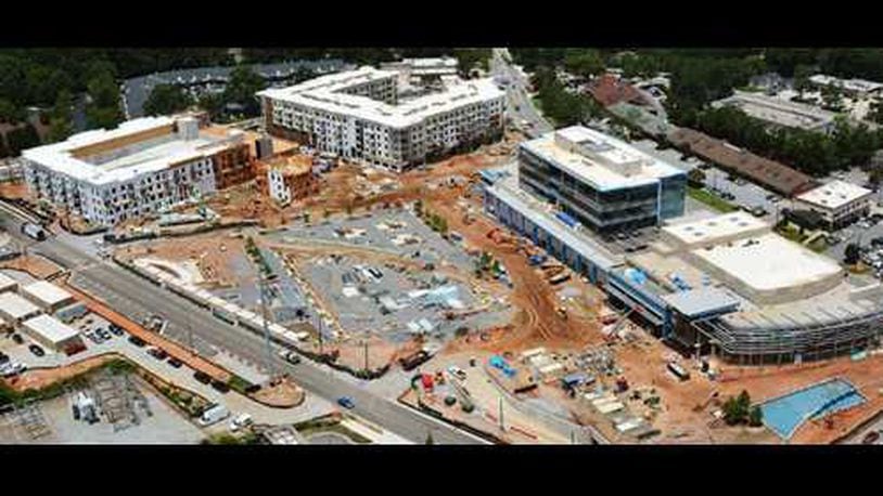 City Springs, a mixed-use development in Sandy Springs, is expected to be finished summer 2018. (PHOTO: CITY OF SANDY SPRINGS)