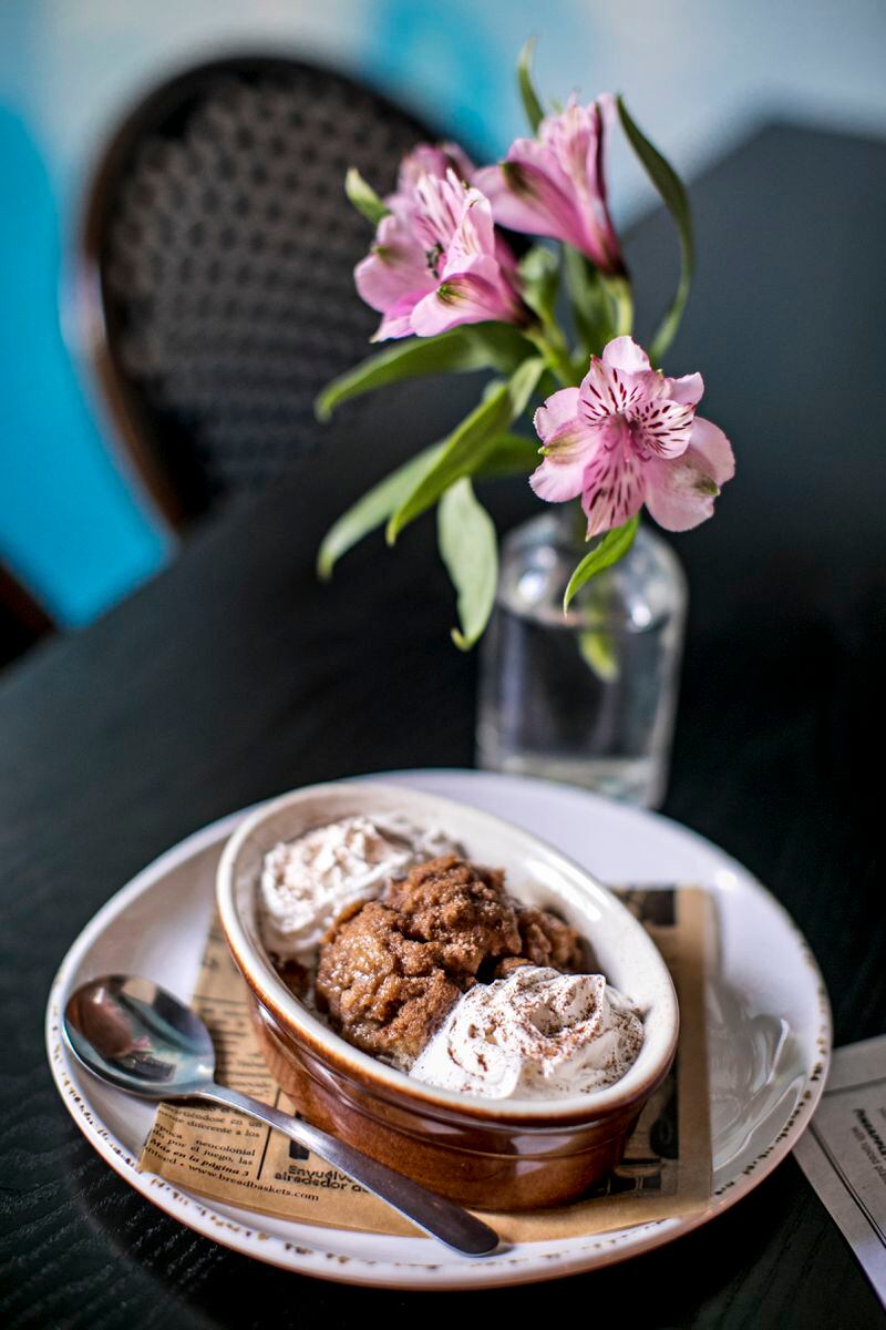  The house-made bread pudding at Beni’s Cubano features golden raisins, pecans, whipped cream and dulce de leche caramel. Credit: Heidi Geldhauser