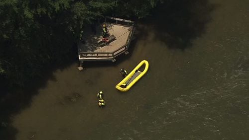 Five people were rescued from the Chattahoochee River on Friday.