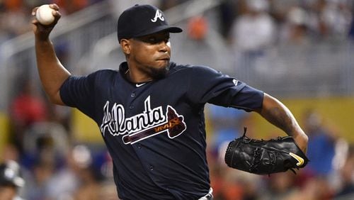The Braves’ Julio Teheran had a poor start against the Miami Marlins on Tuesday.