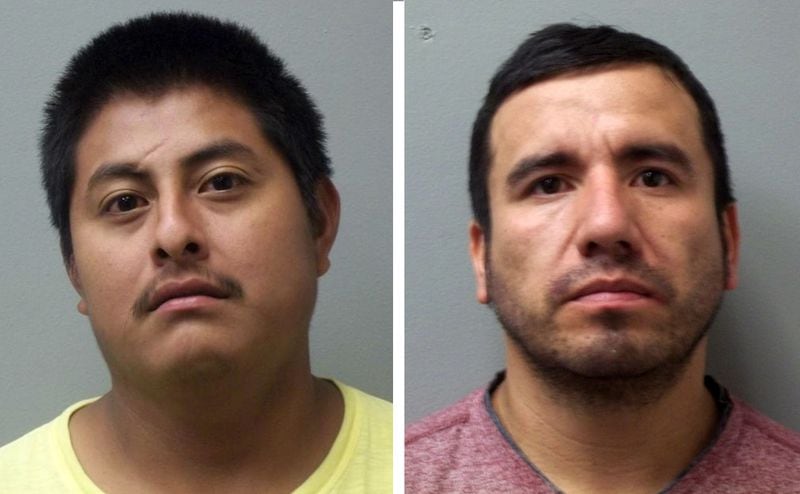 Yoni Martinez Aguilar, left, and Israel Gonzalez Palomino are charged with capital murder in the death of 13-year-old Mariah Feit Lopez, whose body was found in a wooded area of Madison County, Alabama on June 7, 2018. A body believed to be that of Lopez's grandmother, Oralia Mendoza, 49, was found June 15 a few miles away.