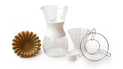 This fairly new system features a flat-bottomed dripper with paper filters designed specifically for the Kalita.