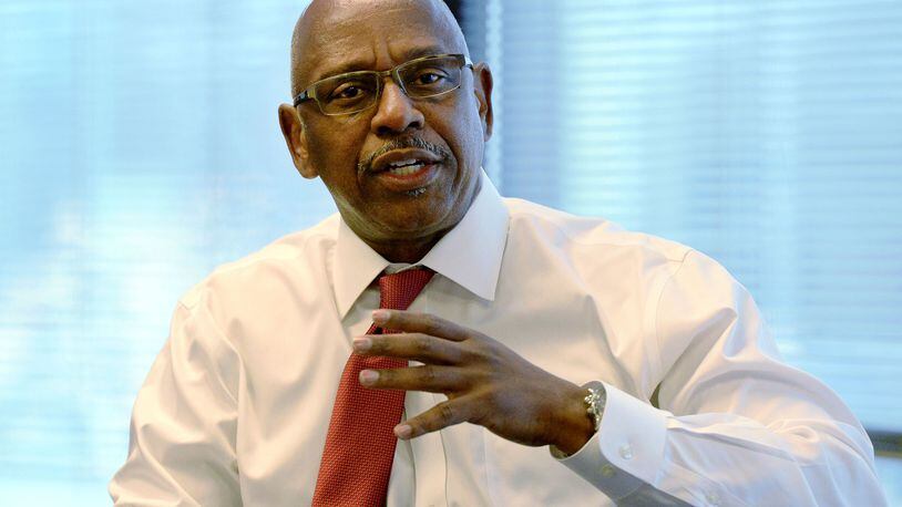 DeKalb County Public Safety Director Cedric Alexander talks to The Atlanta Journal-Constitution Editorial Board on Thursday about police shootings and crime. KENT D. JOHNSON/ KDJOHNSON@AJC.COM