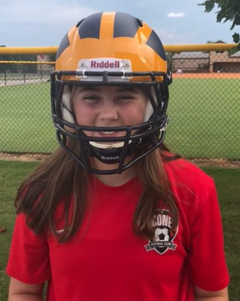  Megan Garth, a star soccer player at Prince Avenue Christian, is not allowed to play on the football team.
