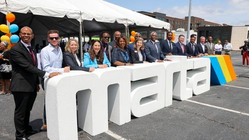 Atlanta VIPs turned out Thursday for the groundbreaking ceremony for MARTA’s Summerhill Bus Rapid Transit Line at the corner of Hank Aaron Drive and Georgia Avenue in Atlanta. (Jason Getz / Jason.Getz@ajc.com)