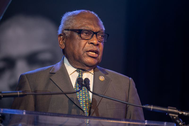 Congressman James Clyburn (D-SC) speaks at the John and Lillian Lewis Foundation’s inaugural gala on May 17th, 2022 in Washington, DC. (Nathan Posner for the Atlanta Journal-Constitution) 