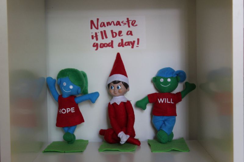 This Elf on the Shelf does yoga. How about you? CONTRIBUTED BY CHILDREN’S HEALTHCARE OF ATLANTA / PHOTO BY NATALIE DUGGAN