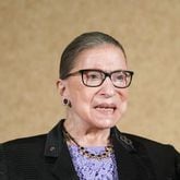 FILE - In this Aug. 19, 2016, file photo, Supreme Court Justice Ruth Bader Ginsburg is introduced during the keynote address for the State Bar of New Mexico's annual meeting in Pojoaque, N.M. The Supreme Court says Ginsburg has died of metastatic pancreatic cancer at age 87. (AP Photo/Craig Fritz, File)