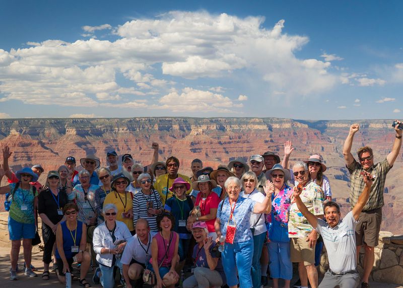 An Ageless Adventures group at the Grand Canyon in Arizona.