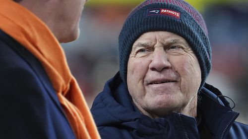 New England Patriots head coach Bill Belichick against the Denver Broncos of an NFL football game Sunday December 24, 2023, in Denver. (AP Photo/Bart Young)