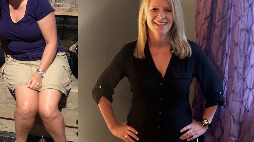 In the photo on the left, taken in June 2014, Teresa Brown weighed 169 pounds. In the photo on the right, taken in May, she weighed 148 pounds. ALL PHOTOS CONTRIBUTED BY TERESA BROWN