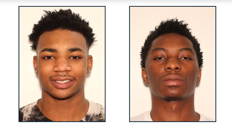Dakious Echols (left) and Desmontrez Mathis are wanted by police and facing murder charges in connection with the death of a 3-year-old boy in Athens.
