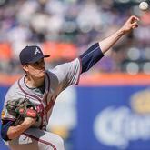 Braves' Max Fried pitches against the New York Mets, Saturday, May 11, 2024, in New York. The Braves won 4-1 and allowed just two hits.  (AP Photo/Frank Franklin II)