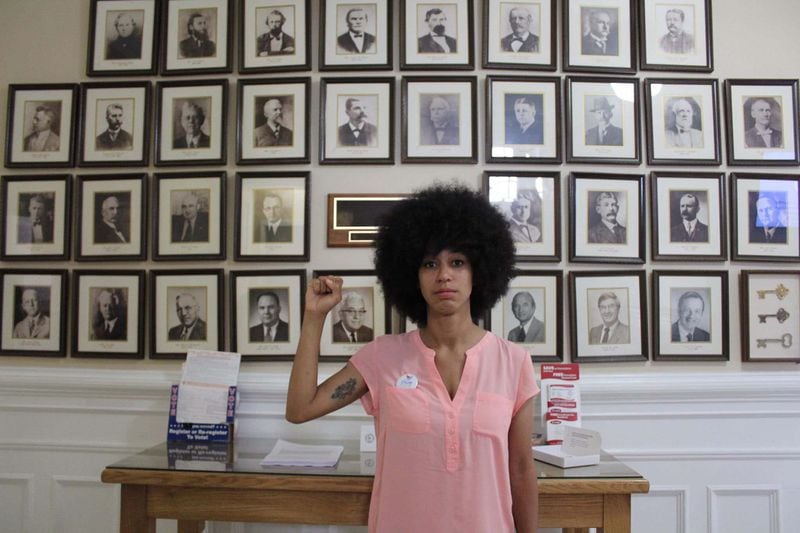 Mariah Parker was a 26-year-old University of Georgia doctoral student, made news when she was sworn in as an Athens-Clarke County Commissioner in 2018, and took her oath over a copy of "The Autobiography of Malcolm X." She recently resigned from office. (Raphaëla Alemán)