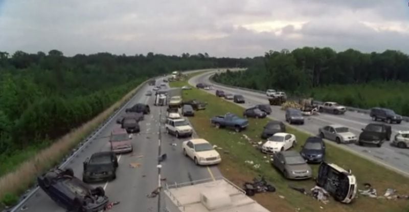 "The Walking Dead' highway scene from season two. CREDIT: AMC