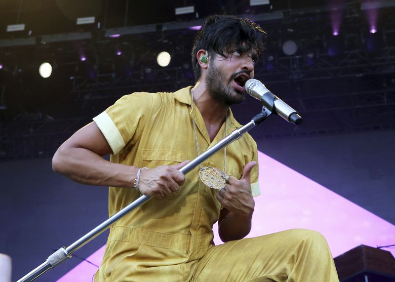 Sameer Gadhia with Young the Giant performs during Music Midtown 2017 at Piedmont Park on Sunday, September 17, 2017, in Atlanta. (Photo by Katie Darby/Invision/AP)