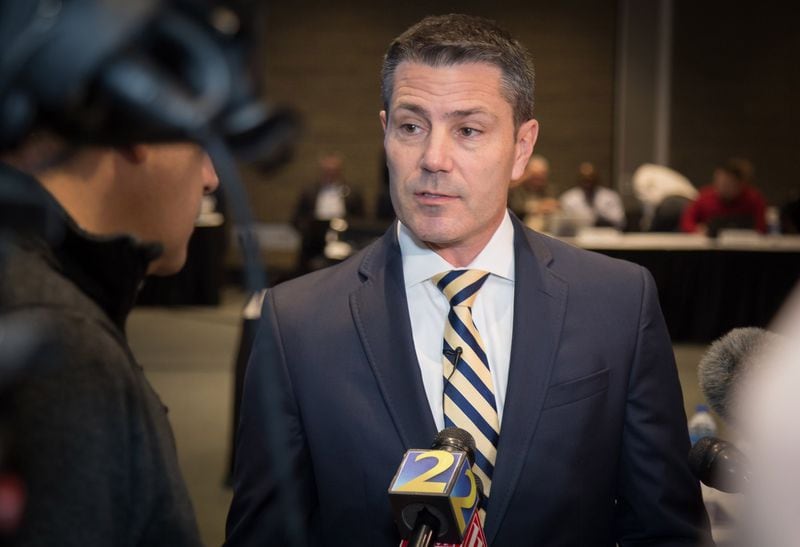 FBI Atlanta’s Special Agent in Charge Chris Hacker talks with the media before the start of the Super Bowl LIII Executive Public Safety Tabletop Exercise at the Georgia World Congress Center Wednesday, November 5, 2018. 