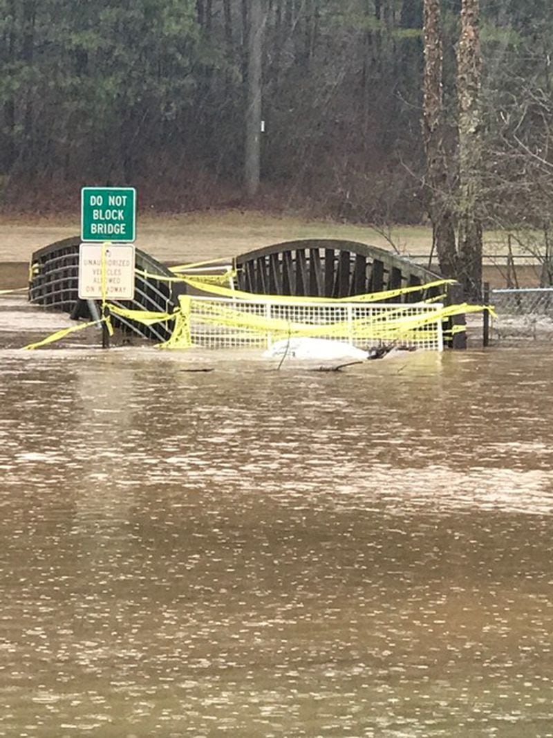 Flooding at Noonday Park. Credit: Cobb County government
