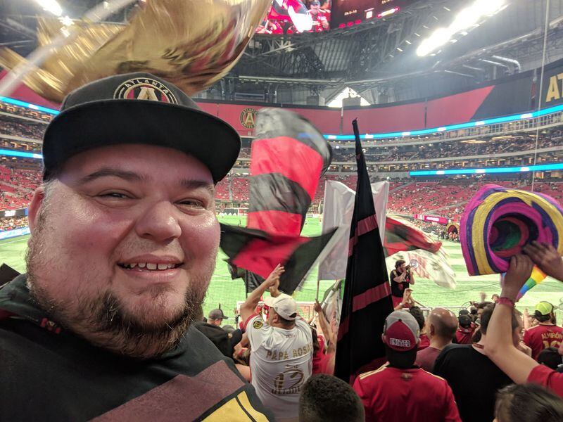 Season ticket holder Brandon Schecter has traved to many Atlanta United away games. (Contributed photo)