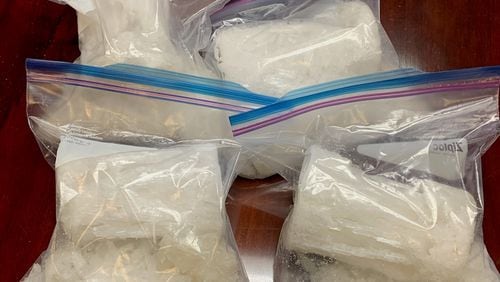 Investigators seized 4 kilograms of methamphetamine worth an estimated $400,000 from the Hall County home.