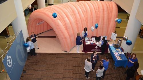 You can walk through this giant inflatable colon Friday.