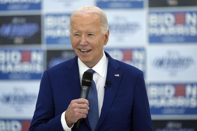 President Joe Biden speaks about reproductive freedom during an organizing event Tuesday, April 23, 2024, at Hillsborough Community College in Tampa, Fla. Biden is in Florida planning to assail the state's upcoming six-week abortion ban and similar restrictions nationwide. (AP Photo/Manuel Balce Ceneta)