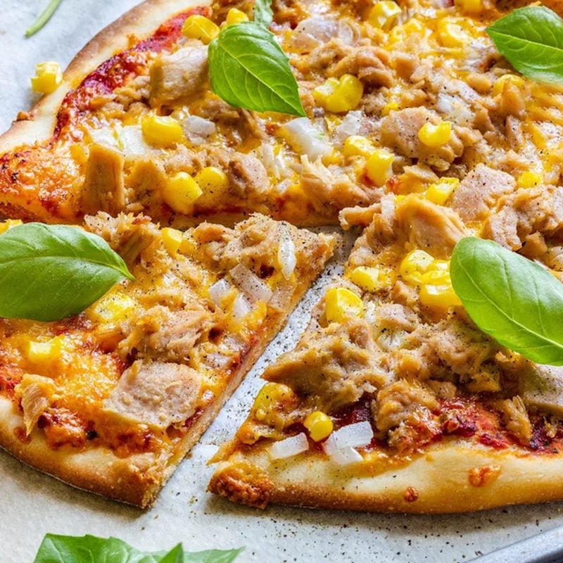 The British are known to put things like sweet corn and tuna on their pizzas. (Courtesy of Tastyfind)