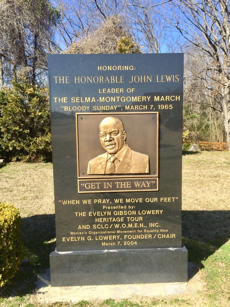 Photo of The Honorable John Lewis Monument taken by Mark Hilton, February 12, 2015, courtesy of HMdb.org.