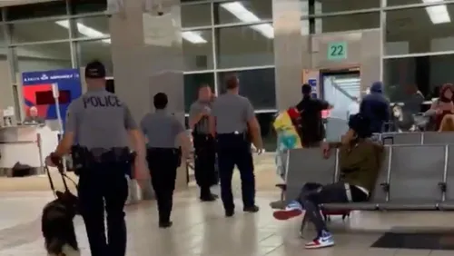 The Delta flight was diverted to Oklahoma City after passengers and crew members restrained the man. (Photo: Channel 2 Action News via Twitter @BenjaminCurlee)