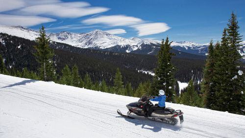 Guided snowmobile tours are perfect for the beginner and families, but advanced riders can venture north to Colorado’s snowmobiling capital, Grand Lake, to access over 100 miles of trails. CONTRIBUTED BY WWW.COLORADO.COM