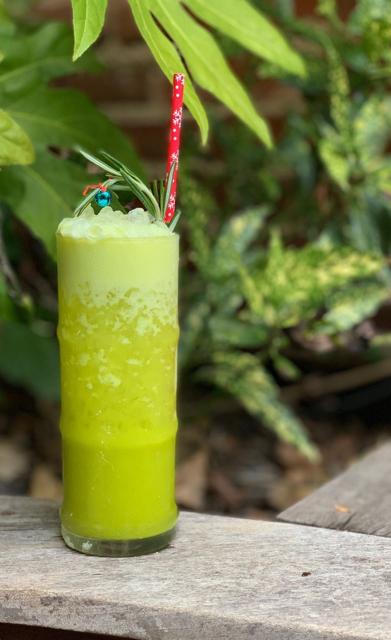 The Grinch cocktail from Tiki Holiday at SOS Tiki Bar.