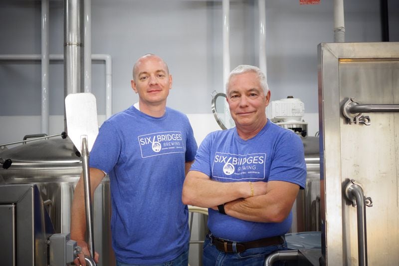 Clay and Charles Gridley own Six Bridges Brewing in Johns Creek. Clay Gridley used to be a firefighter; his dad, Charles, worked for Coors in Colorado. Both had been avid homebrewers. CONTRIBUTED BY SIX BRIDGES BREWING