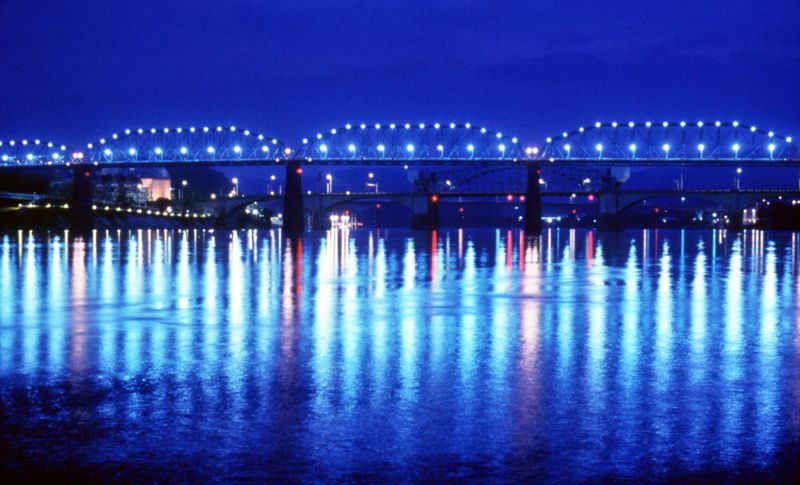 "The Walnut Street Bridge is one of the longest pedestrian bridges in the world and it lights up at night during the holidays." 
Courtesy of Chattanooga Tourism Co.