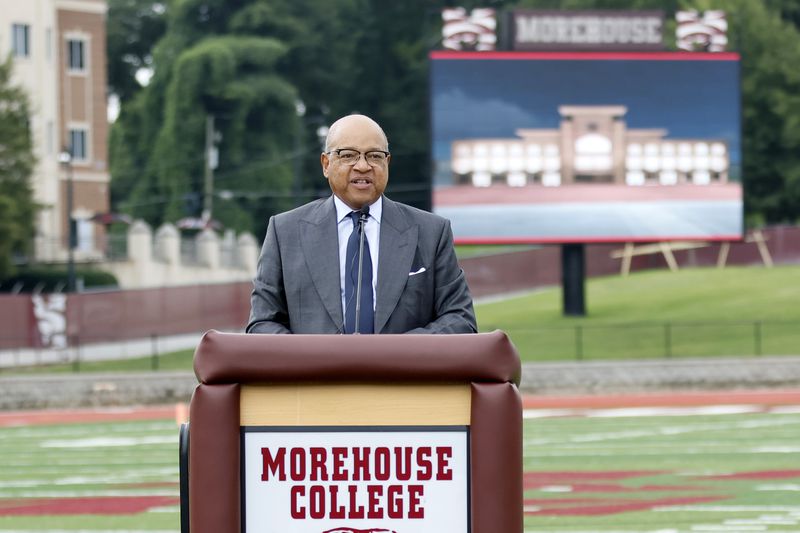 David A. Thomas is the president of Morehouse College. Students want him to oppose the city's public safety training center planned for DeKalb County. (Miguel Martinez/The Atlanta Journal-Constitution)