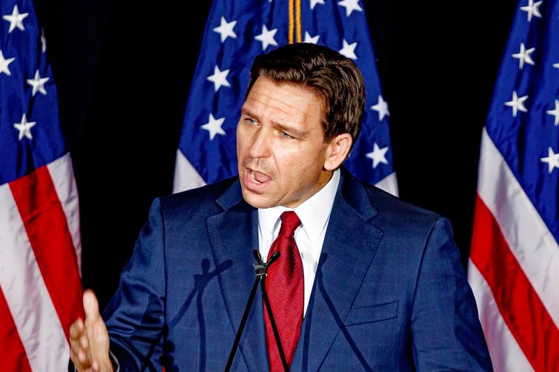 Florida Gov. Ron DeSantis met behind closed doors with U.S. House Republicans in Washington Tuesday, (Scott McIntyre/The New York Times)