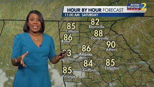 Saturday's morning temperatures in the forecast from Channel 2 Action News meteorologist Eboni Deon.