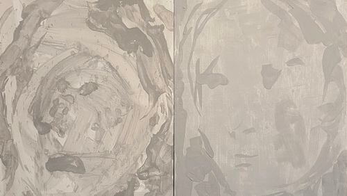"Untitled (Diptych)" (2020) oil on board. 
Courtesy of Sandler Hudson Gallery