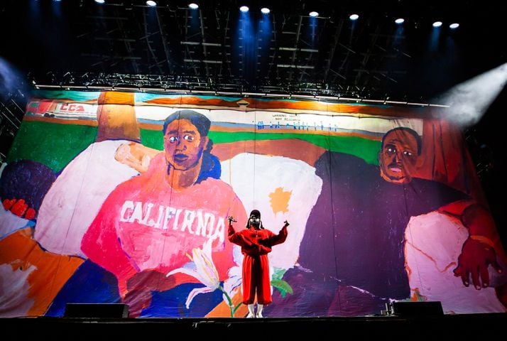 Kendrick Lamar closed out the final night of ONE Musicfest in Piedmont Park with an energy-packed set Sunday, October 29, 2023, in Atlanta. (Ryan Fleisher for The Atlanta Journal-Constitution)
