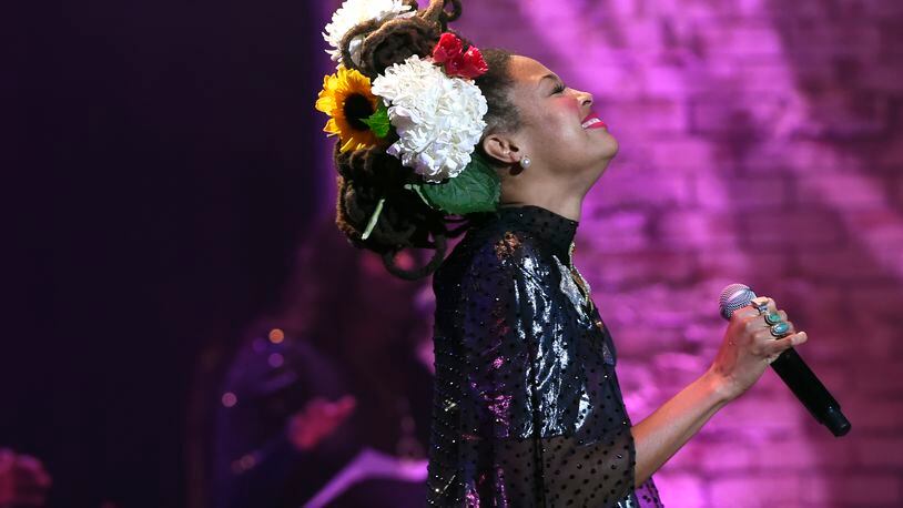 Valerie June performs during the Americana Honors & Awards show Wednesday, Sept. 22, 2021, in Nashville, Tennessee. (AP Photo/Mark Zaleski)
